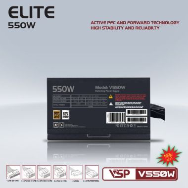 Nguồn VSP Elite Active PFC V550W