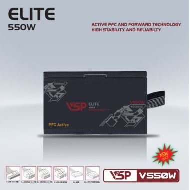 Nguồn VSP Elite Active PFC V550W